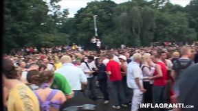 EU sluts dancing naughty in the crowds