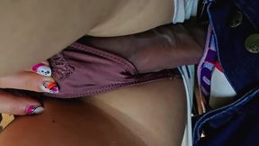 Random stranger sticks his cock in girl's panties on the bus