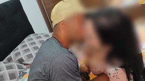 Amateur transgender big dick creampie fill her ass with cum while wife at work