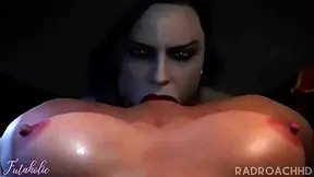 Domme Takes Control with Rough Anal Creampie on Busty Submissive Shemale