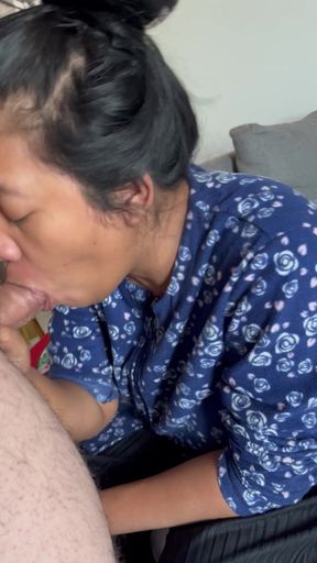 Indonesian Wife Sucks White Cock