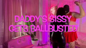 Sissy gets Ballbusted