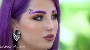 Inked teen railed hard in threesome frenzy