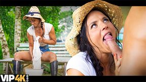 Nico Vegas & Candy Rose take turns getting creampied in the village