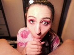 Sexy Webcam Girl Teases and Sucks Cock POV Closeup