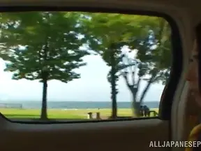 Mai Aoi Gives Head While Riding In The Back Seat Of Car