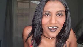 Amateur Desi slut craves your lips and tongue on her ebony lipstick mouth