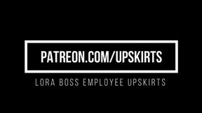 Lora's Boss Upskirt Tease