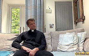 Twink shows his gratitude to old priest and ass fucked