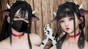 Two sexy chubby Japanese cowgirls ride huge BBC in 3D animated orgy