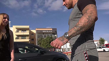 Blonde Horny Slut Gets Fucked Hard Outdoors by a Stranger on Holiday