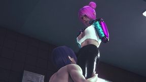 cyborg chick tests her new upgrades - cyberpunk hentai