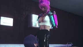 cyborg chick tests her new upgrades - cyberpunk hentai