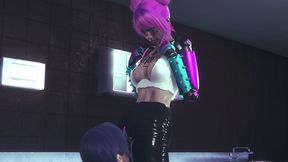 cyborg chick tests her new upgrades - cyberpunk hentai