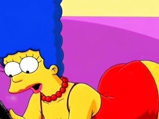 Married Housewife Cheats on Her Cuckold Spouse on a Pink Daybed. Toon Parody Simpsons. Anime