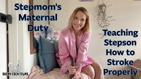 Stepmom's Maternal Duty: Teaching Stepson How to Stroke Properly - Jane Cane, Shiny Cock Films