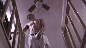Looking buff, like he's been working out and taking care of himself, Bradley tugs Shaw out through his fly before dropping his pants and boxers. As usual, Bradley easily gets Shaw hard and shows off his well-oiled dick.