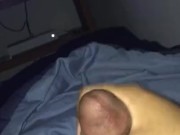Trans man jerking off in pink panties