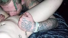 Tattooed tough guy meets red-haired beauty