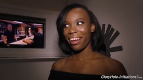 Ivory Logan is really want to suck gloryhole cock