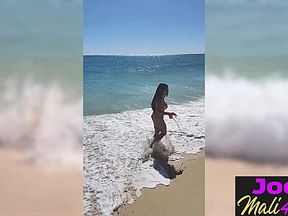 Sensual masturbation after outdoor posing and big tits teen pleased herself