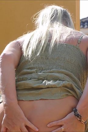 Fingering Outside Flashing Ass Pussy &amp; Tits in a Short Dress