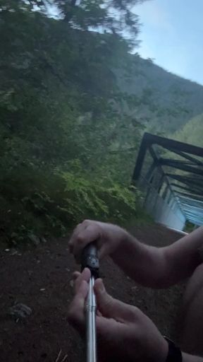 Nude walk by the river