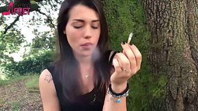 Petra hot Italian teen smoking in a Park
