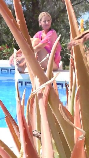 Auntjudys - Your Hot MILF Neighbor Lynna Nilsson Sucks Your Cock by the Pool (pov)
