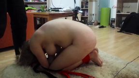 Slave-pig tied and whipped - Part 2/2