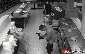 Busty leyla falcon sucks and fucks while waiting for laundry