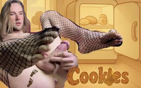 Trans Girl Masturbated in the Mirror, Didn't Know Someone Was Recording It and Cum on Her Feet