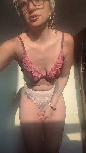 Try on haul sexy transparent set lingerie hairy pussy