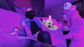 Ash Ketchum x Nurse Joy Femboy Fucked raw and creampied