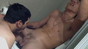 Horny Markus Enjoying a Blowjob While He Is Sitting on the Toilet