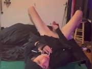 Femboy cums in his mouth💕