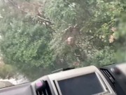 【車内】普通の道路でオナニー