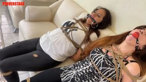 2 strong amazon girls trying to escape