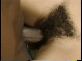 Unshaven black chick gets fucked in her hairy hole