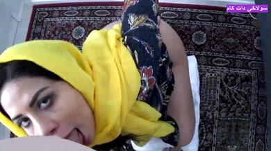 Iranian MILF Nahid surrenders to forbidden lust in a heated session on the carpet