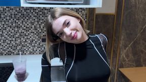 Before going for a walk, I brought her to a squirt and in her mouth ...