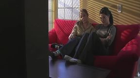 Taryn Plays With A Glass Dildo That She Pushes Into Her Moist Pussy