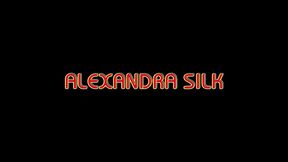 alexandra silk swallows load after fishnet blowjob