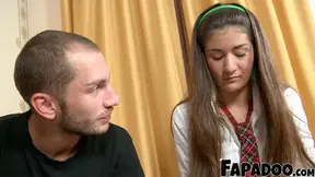Petite and cute 18YO amateur sucks and rims him before riding his stick