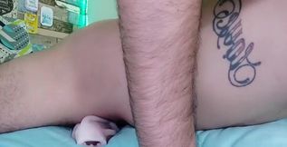 Humping my fake pussy and cumming inside thinking about that perfect ass