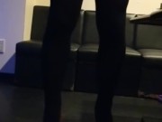 Japanese crossdresser in high-heel red