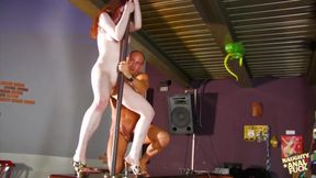 Redhead Stripper Gets More Than She Can Handle as a Big Cock Plows Her Asshole