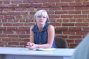 Allison Kilgore fucking in the desk with her glasses