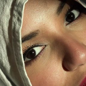 Beautiful Eyes, White Hijab, Viva Athena, Arab Girl Unveils