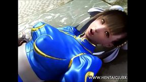 sexy Street Fighter Sexy Ecchi Chun Li riding an Exercise Ball sexy